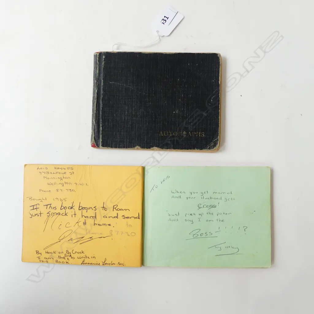 2 1960's AUTOGRAPH BOOKS, SIGNATURES INCLD; Keith Richards, Brian Jones, Gene Pitney, Tom Jones, Herman Hermits etc Image 1++