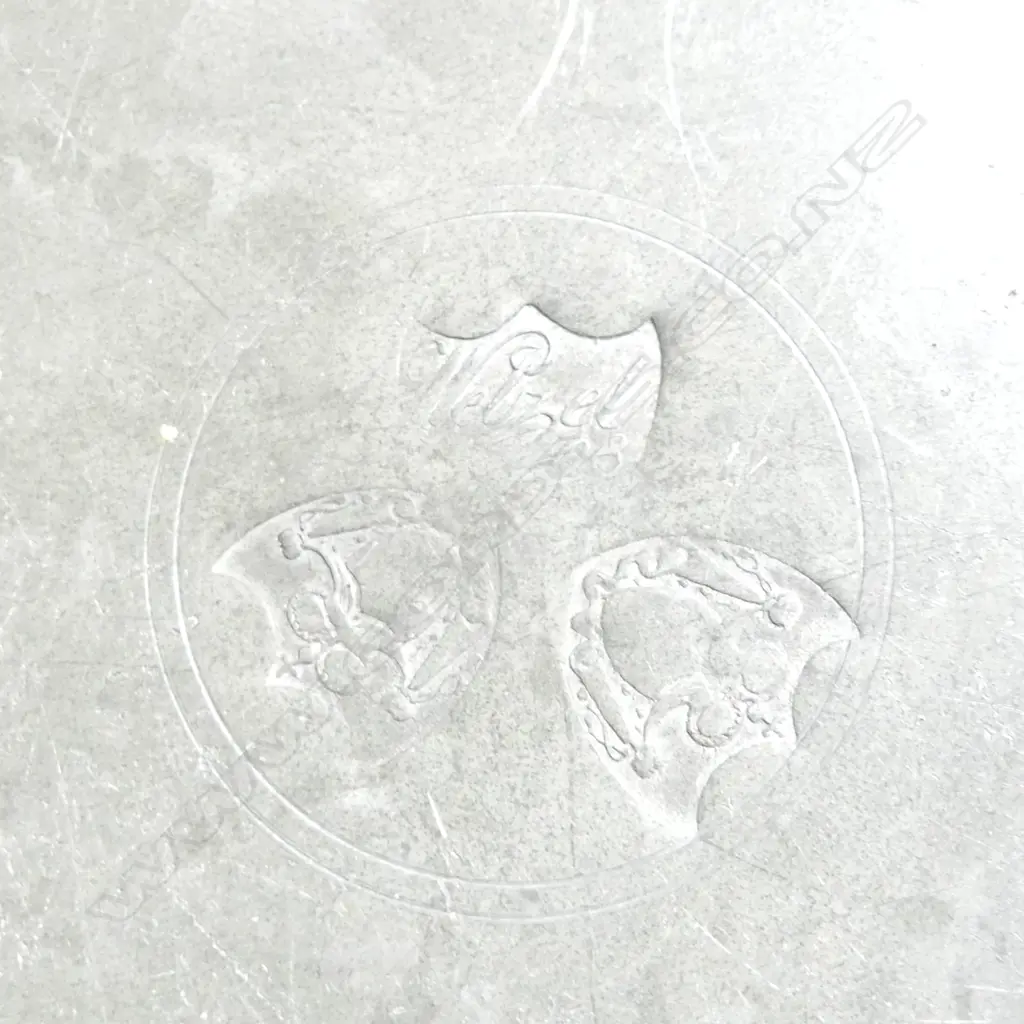 2 19thC PEWTER PLATES 'W V 1820' & 'G Winter 1845' 230mm dia. Image 1++