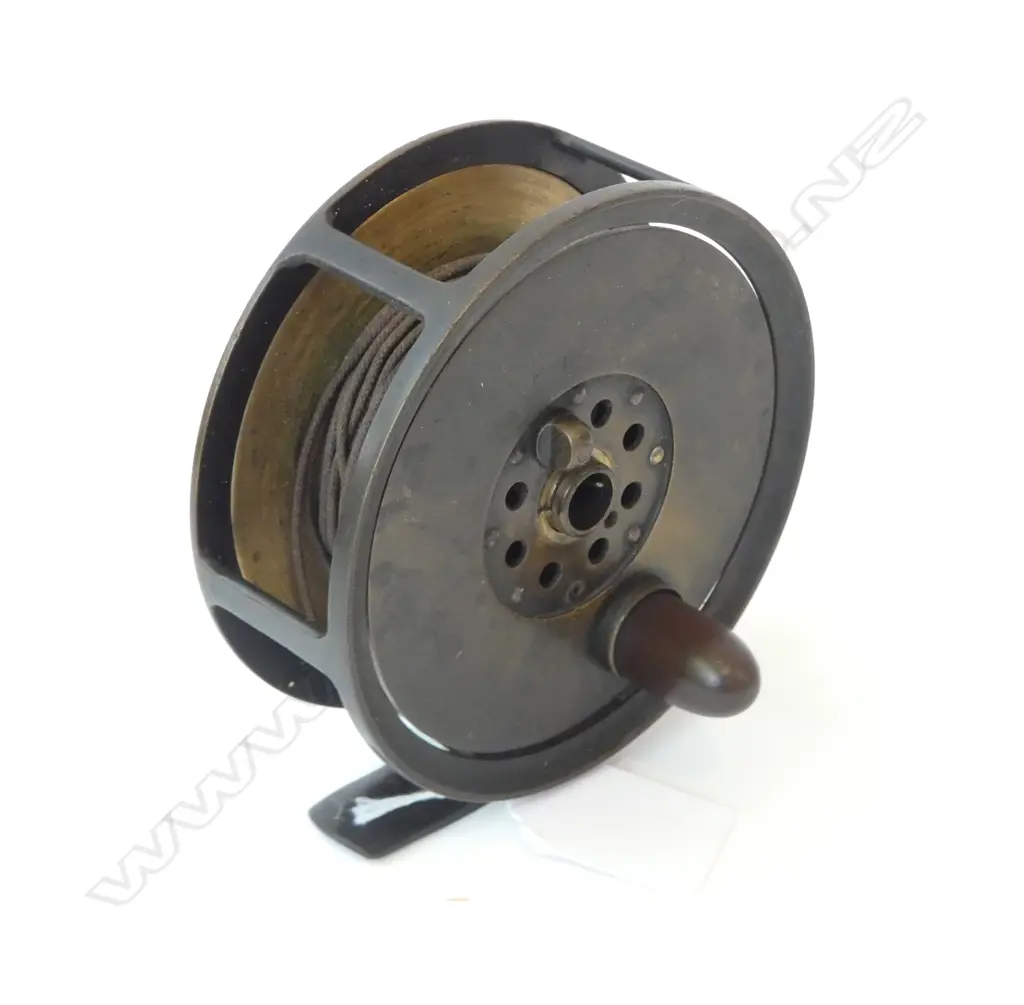 VINTAGE JB MOSCROP OF MANCHESTER PAT BRASS TROUT REEL DIA 100MM Image 1++