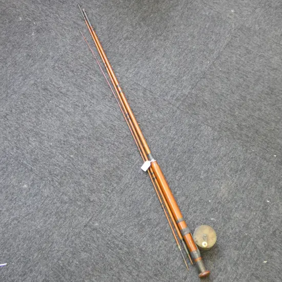 3PC VINTAGE FLY FISHING ROD WITH BRASS REEL L3100MM