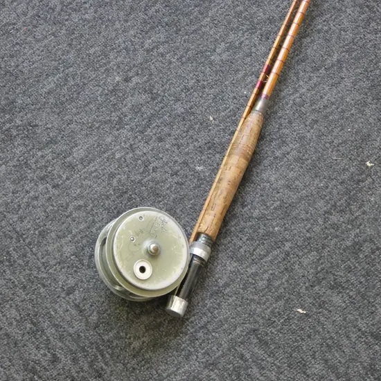 VINTAGE SPLIT CANE ROD  L2900 & REEL JECTA FLY MK2