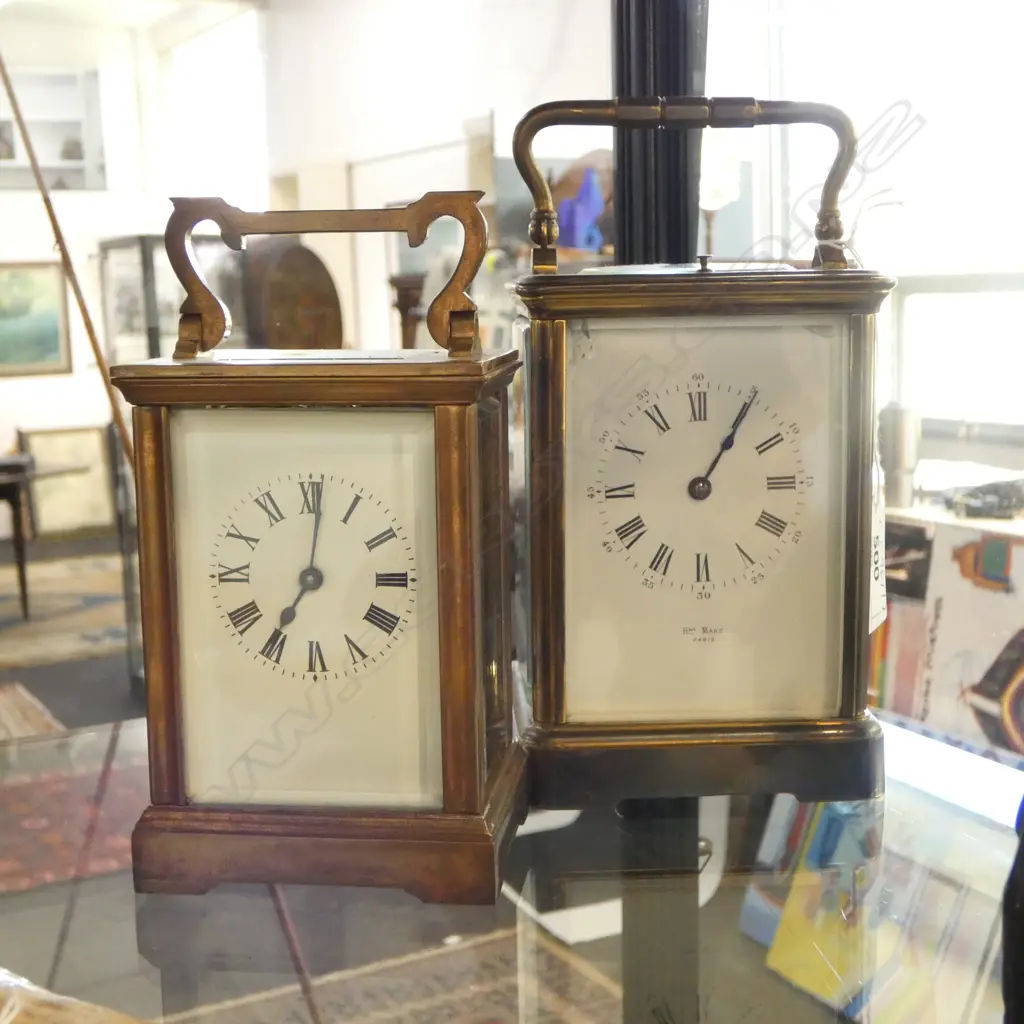 2 CARRIAGE CLOCKS, LARGER AF H.145mm Image 1++