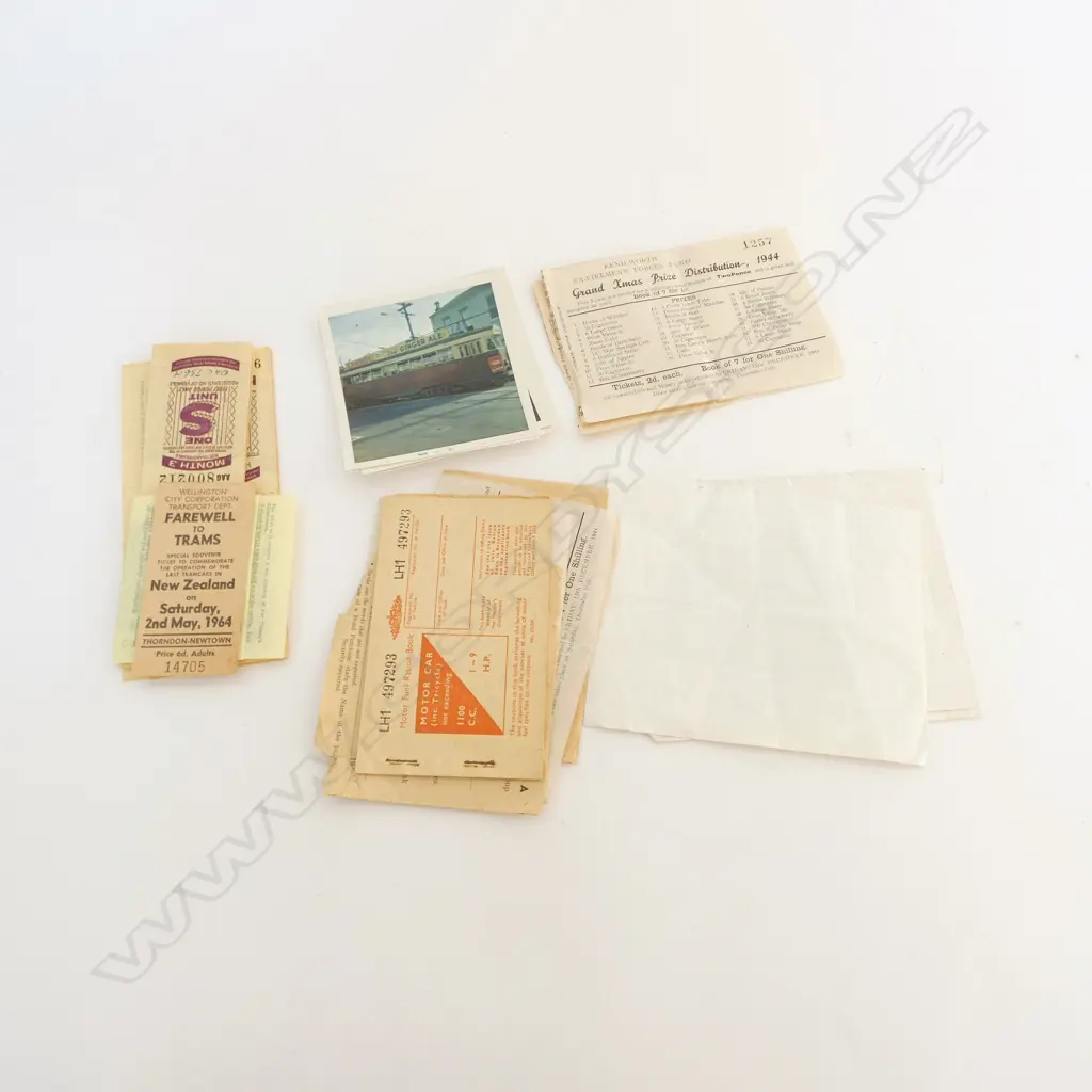 'FAREWELL TO TRAMS' WGTN 1964, MOTOR FUEL RATION BOOKS ETC Image 1++