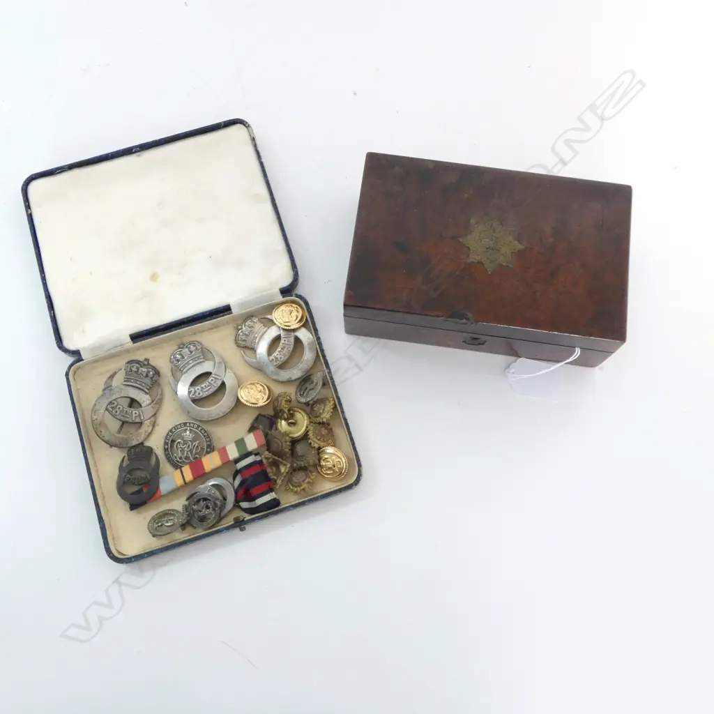 2 BOXES OF OLD MILITARY BUTTONS & BADGES NAVAL + 28TH PL. + mini nursing medal ETC ex. estate Image 1++