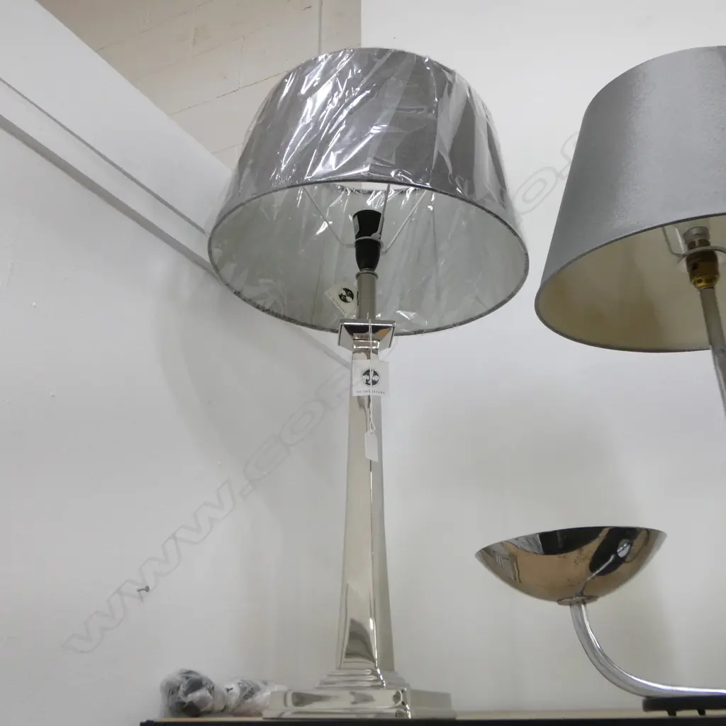 CC INTERIORS TABLE LAMP; SILVER METAL BASE REQ. TIGHTENING H.750mm Image 1++