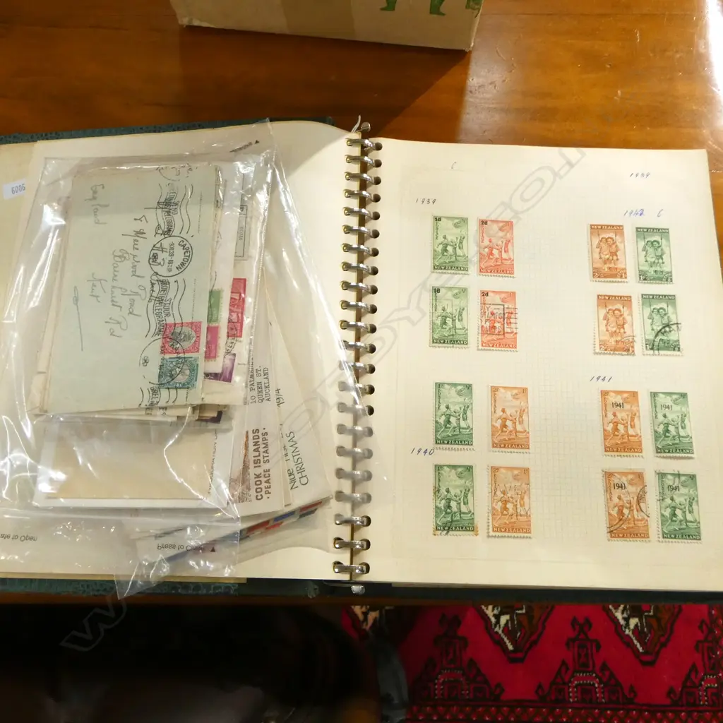 20thC NZ STAMP ALBUM + ASST. WORLD LETTERS Image 1++