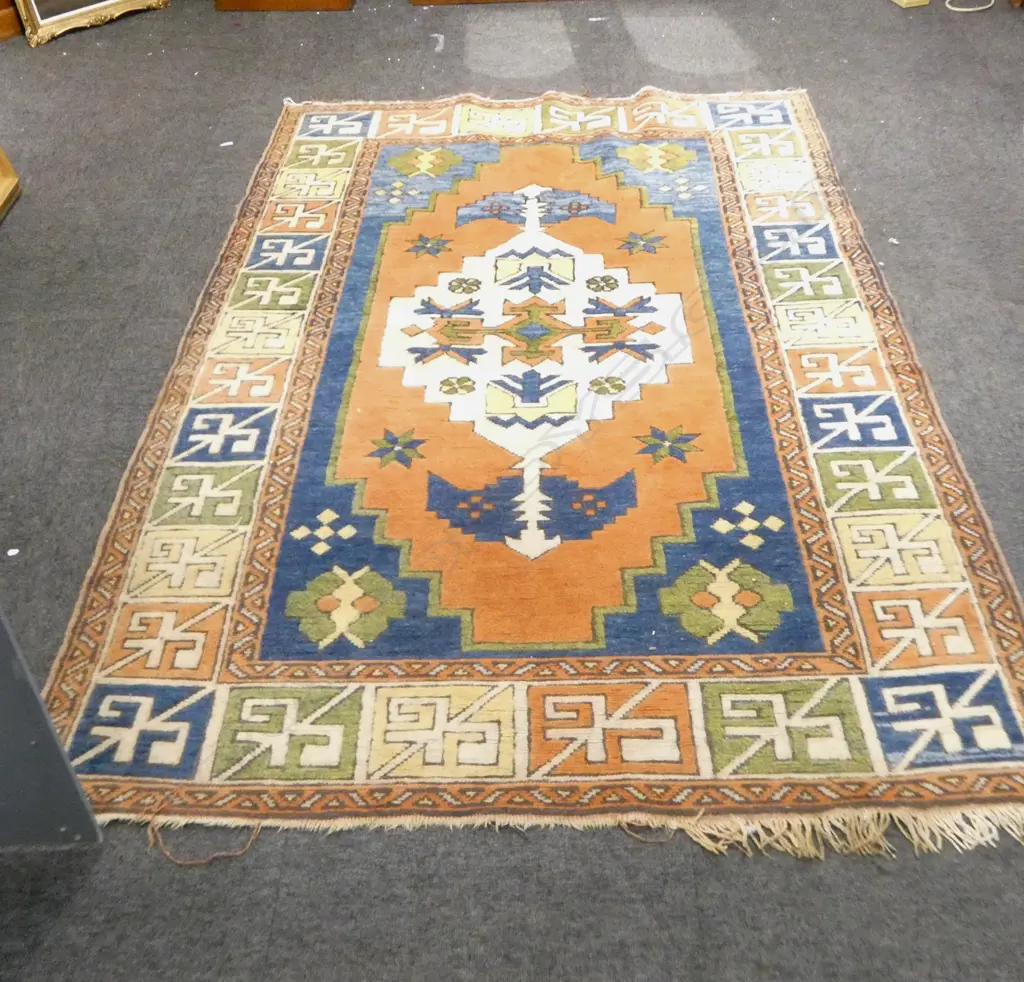 PERSIAN RUG RED BLUE FAWN TONES L2150 W1380MM Image 1++