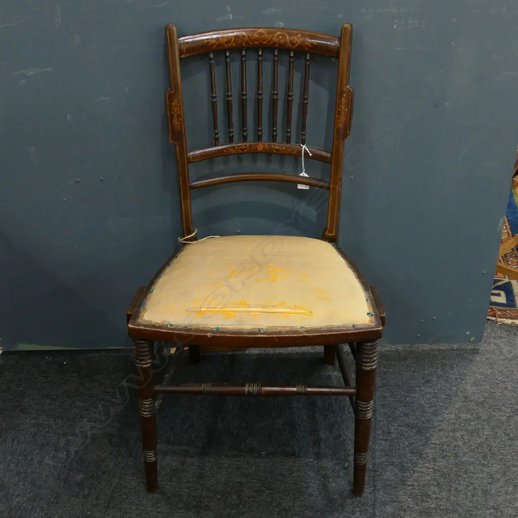 ANTIQUE INLAID CHAIR Image 1++