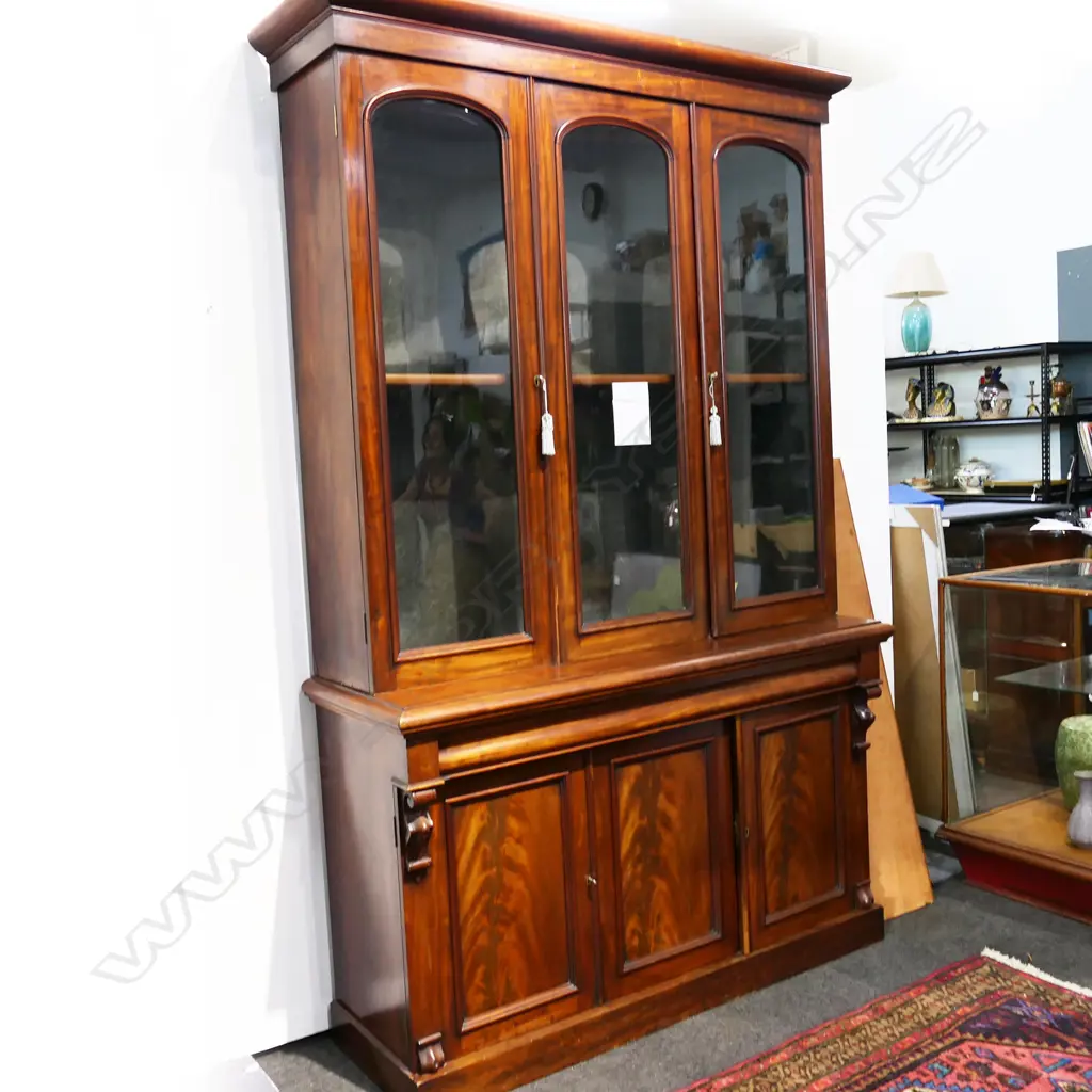 VICTORIAN MAHOGANY BOOKCASE 1490x390x2300mm Image 1++