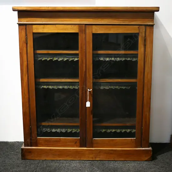VICTORIAN MAHOGANY GLAZED BOOKCASE 900x280x1025mm
