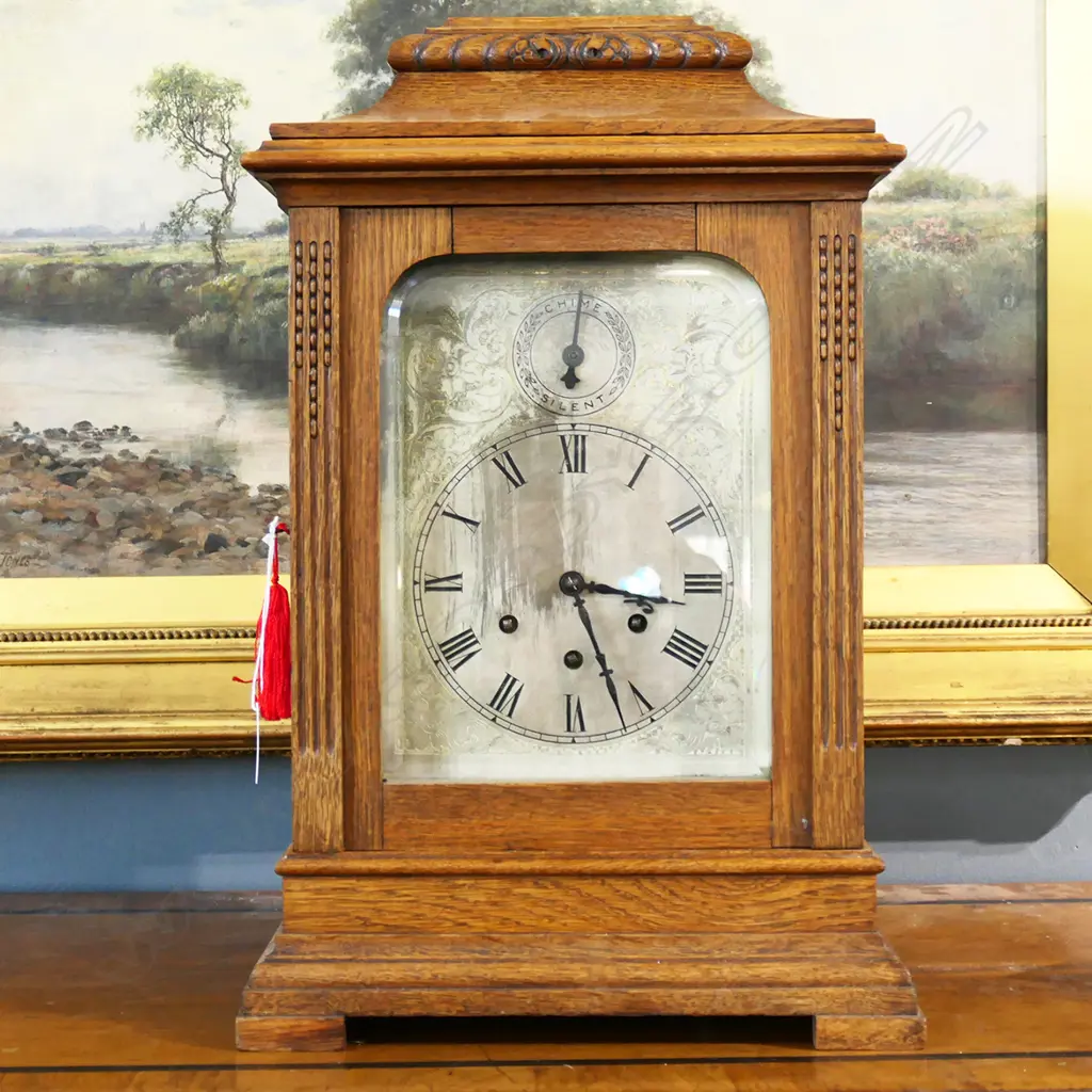 GUSTAV BECKER TABLE CHIMING CLOCK (2022 OVERHAUL / RUNNING) 305x195x480mm Image 1++
