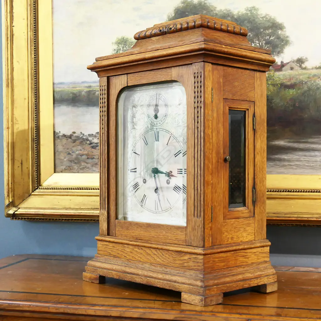 GUSTAV BECKER TABLE CHIMING CLOCK (2022 OVERHAUL / RUNNING) 305x195x480mm Image 1++