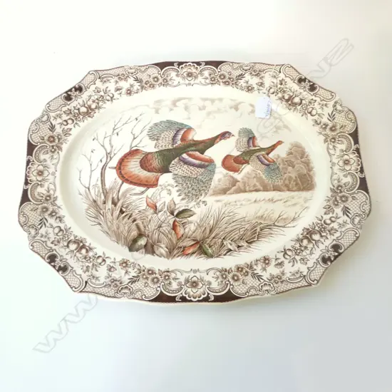 JOHNSON BROS. WINDSOR WARE 'WILD TURKEYS' ASHET 400x515mm