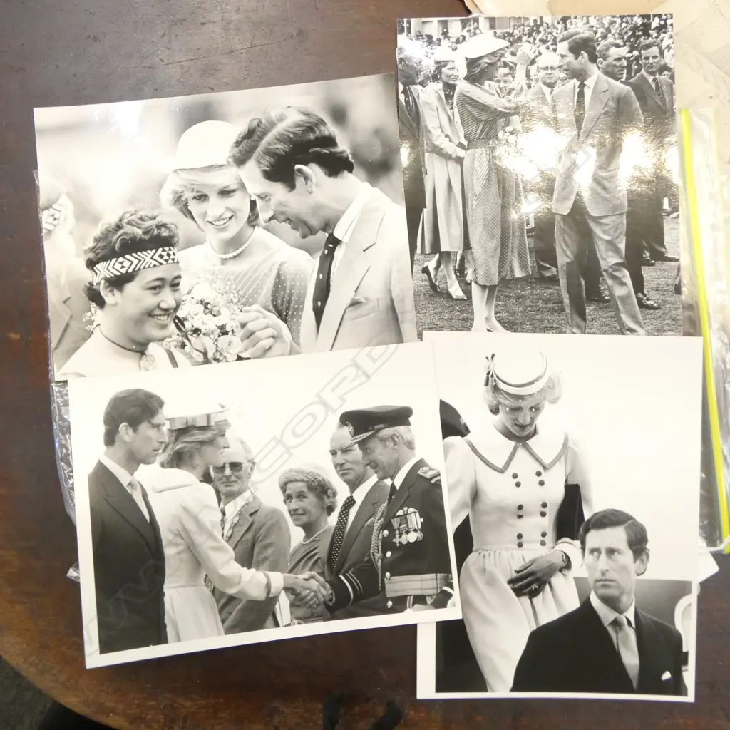 4 B/W PHOTOGRAPHS FROM CHARLES & DIANA NZ ROYAL TOUR 1983 ROSS WHITE / ROSS LAND NZ HERALD Image 1++