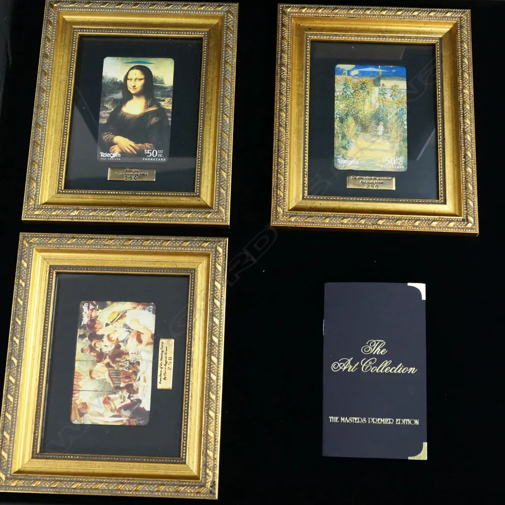 3 'ART COLLECTION' PHONECARDS, CASED Image 1++
