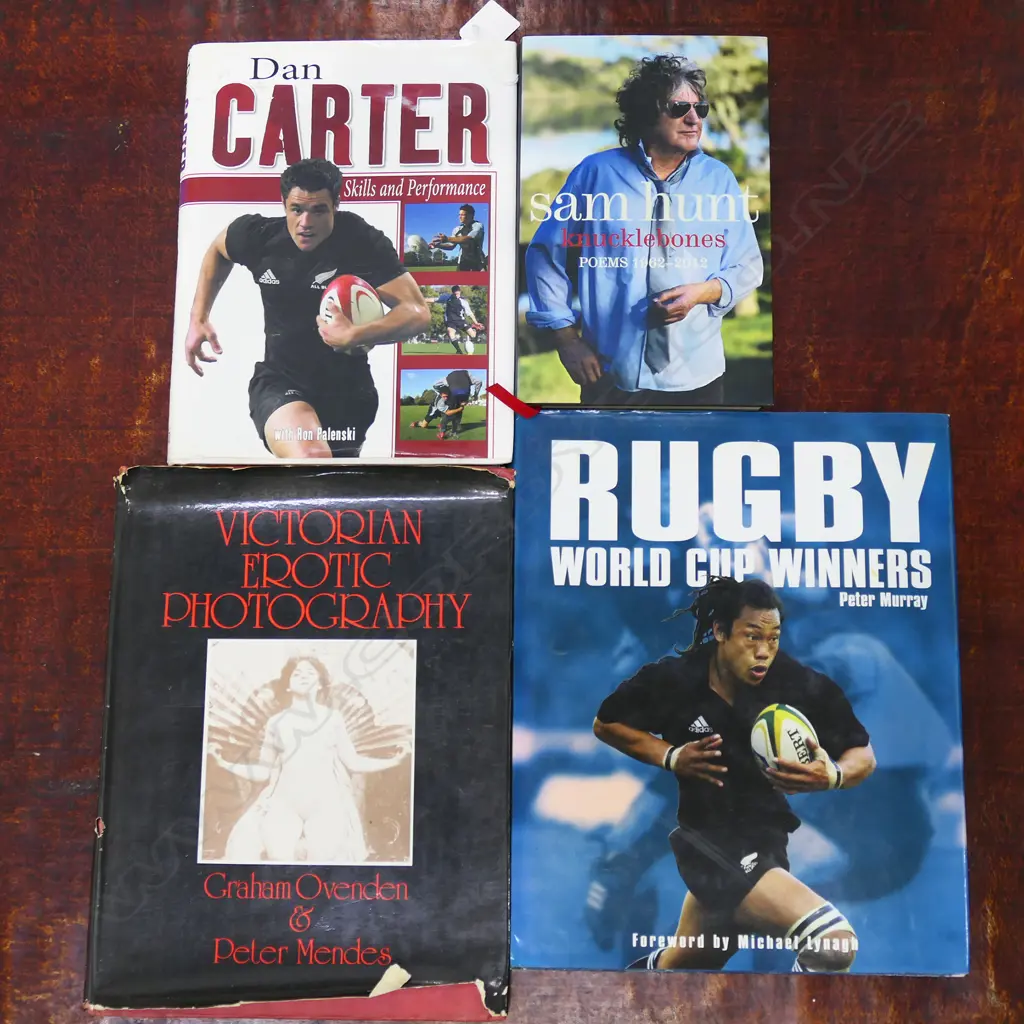 FOUR BOOKS; RUGBY, DAN CARTER, SAM HUNT & VICTORIAN EROTIC PHOTOGRAPHY Image 1++