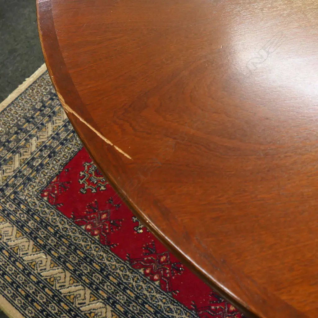 RETRO / MCM MAHOGANY DINING TABLE 1360mm dia SCRATCHES Image 1++