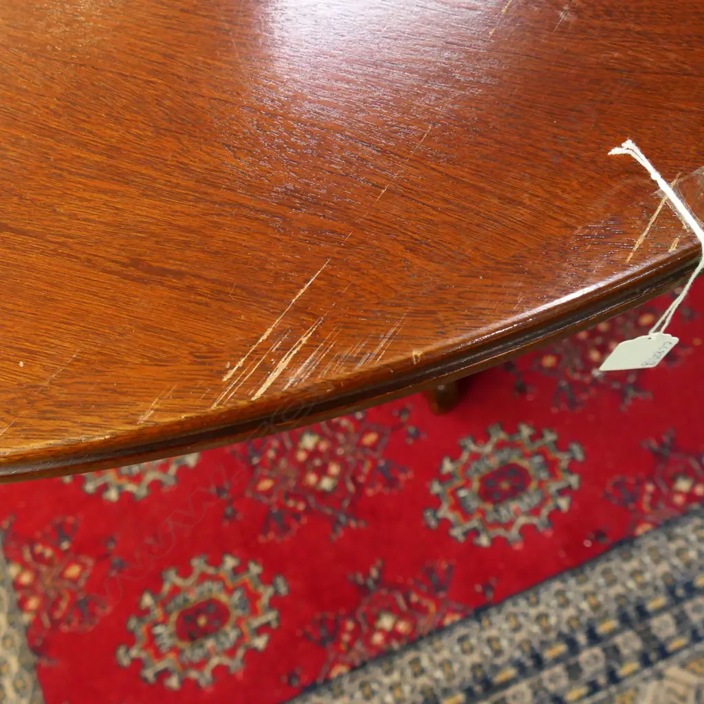 RETRO / MCM MAHOGANY DINING TABLE 1360mm dia SCRATCHES Image 1++