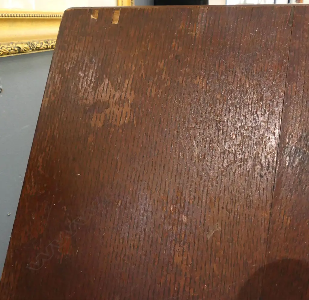 VINTAGE SINGER SEWING MACHINE TABLE, W.930mm, SOME DAMAGE TO VENEER Image 1++