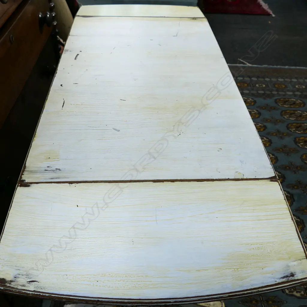 WHITE PAINTED REGENCY STYLE DROP SIDE SOFA TABLE 910x510x720mm Image 1++