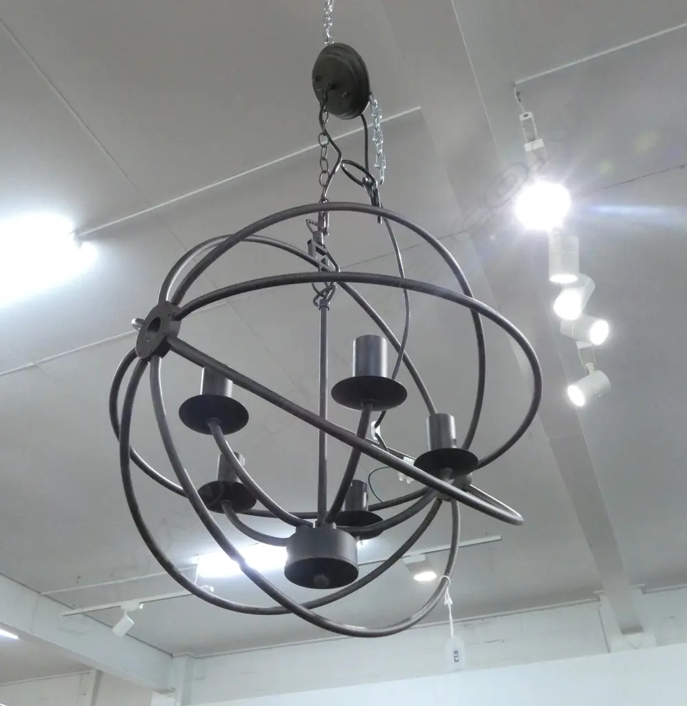 RUSTIC ORB CHANDELIER 465mm dia Image 1++