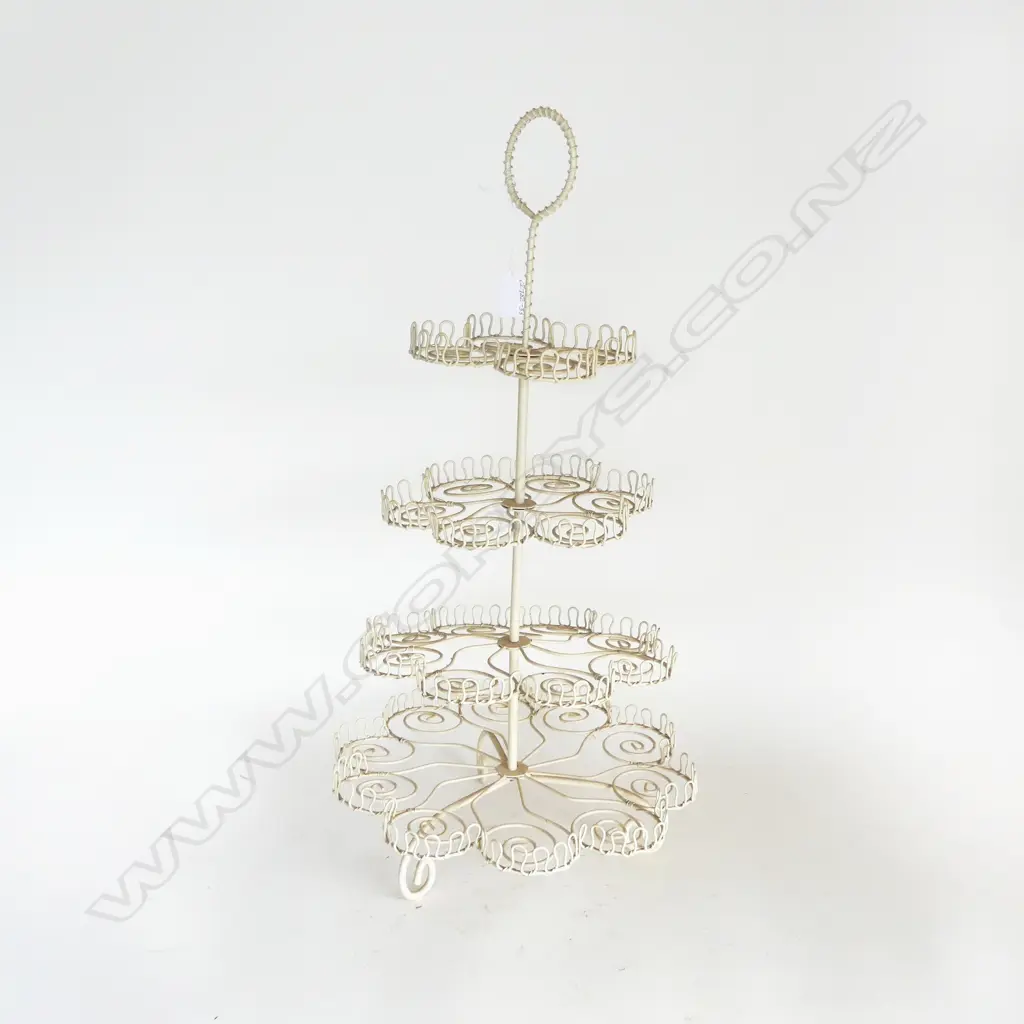 VINTAGE WIRE WORKED TIERED DISPLAY STAND, H.640mm Image 1++