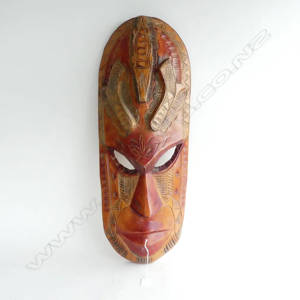 LG CARVED WOODEN TRIBAL MASK H.710mm Image 1++