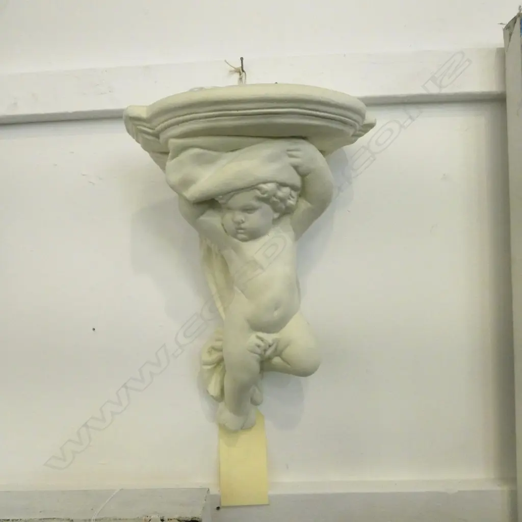 NZ STUDIO POTTERY COFFEE POT H.220mm, LG GLASS VASE, CHERUB SCONCE & PLANTER Image 1++