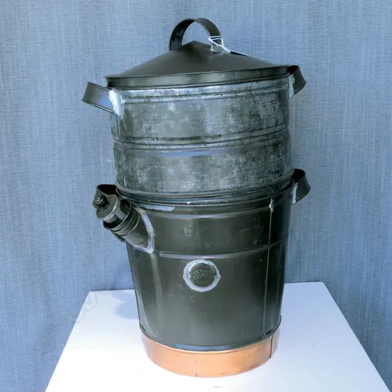 (2455) VINTAGE METAL PEERLESS COOKER Co. STEAMER H.520mm