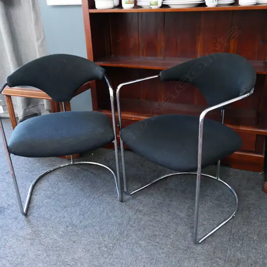 PR CONTEMPORARY ARMCHAIRS, UPHOLSTERY WORN