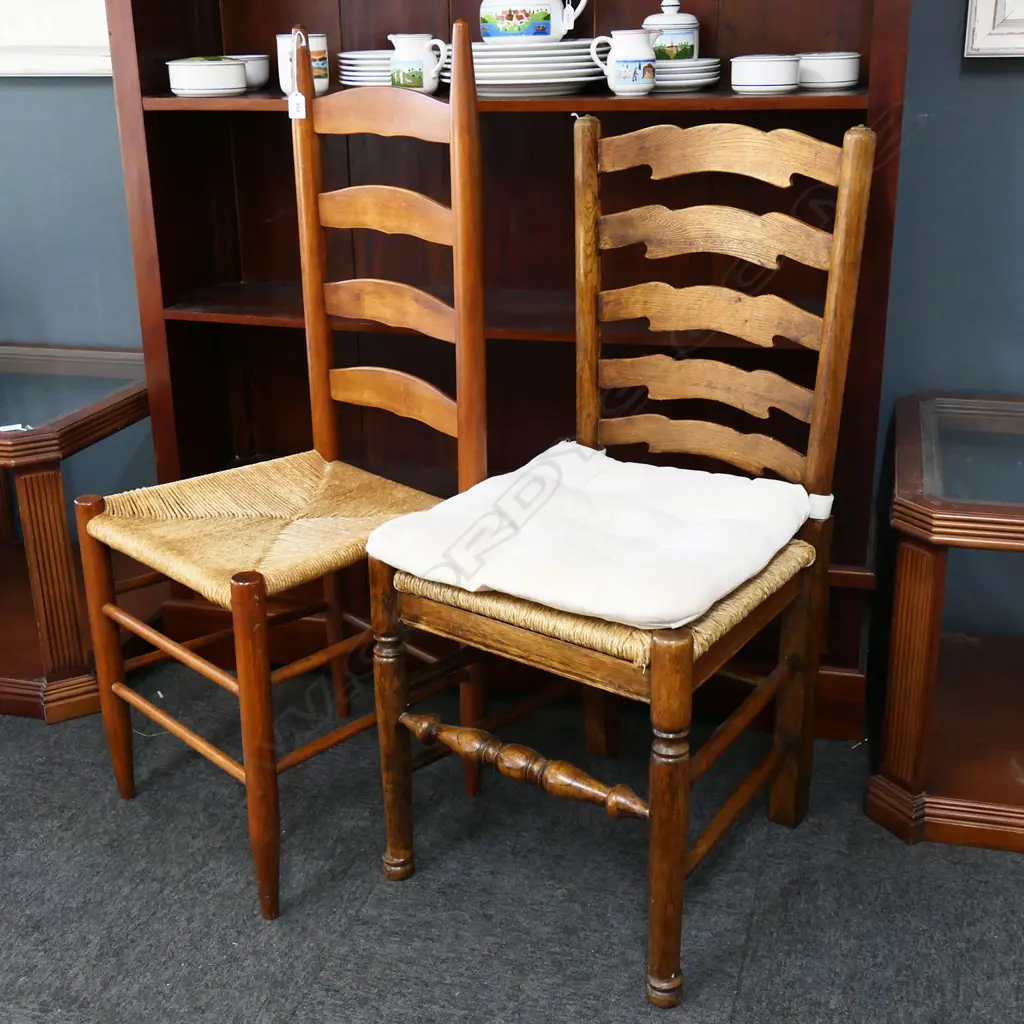 2 LADDER BACK CHAIRS Image 1++