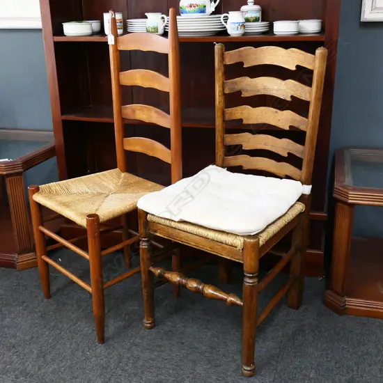 2 LADDER BACK CHAIRS