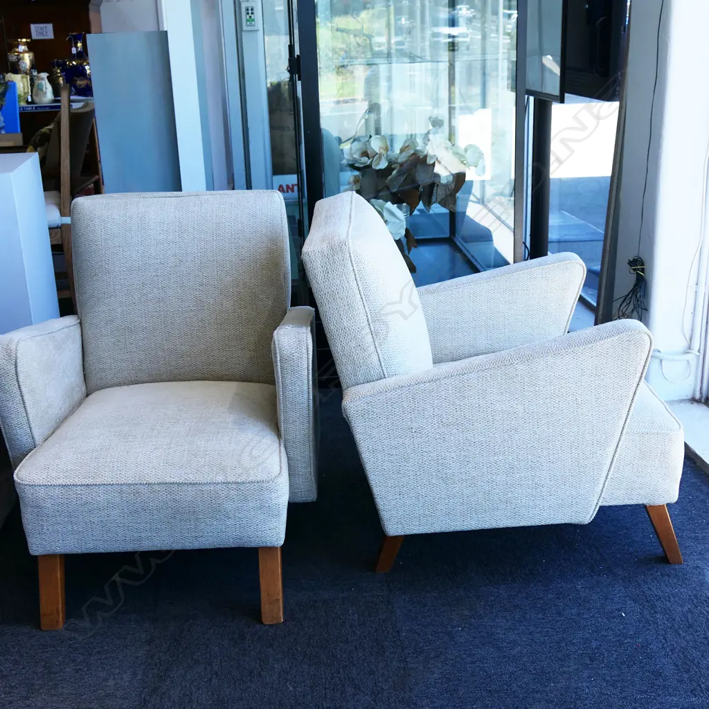 PR MID CENTURY UPHOLSTERED ARMCHAIRS Image 1++