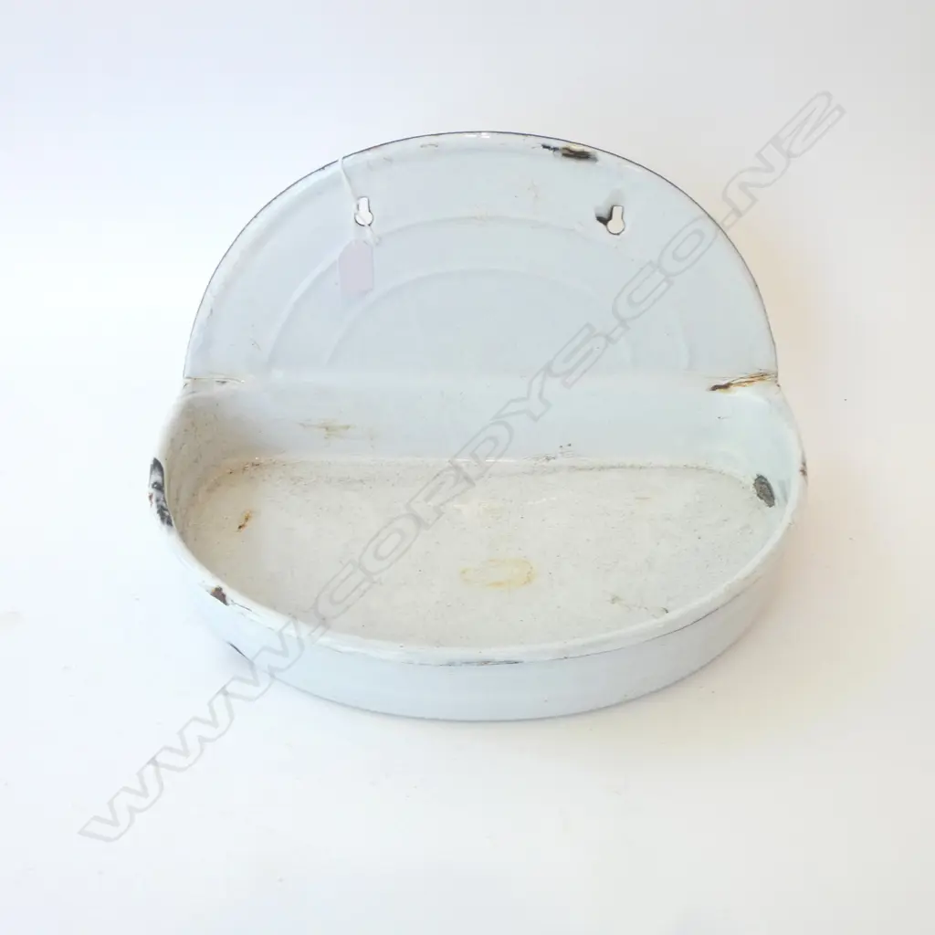 WHITE ENAMEL WALL MOUNTED WATER TROUGH W.390mm Image 1++