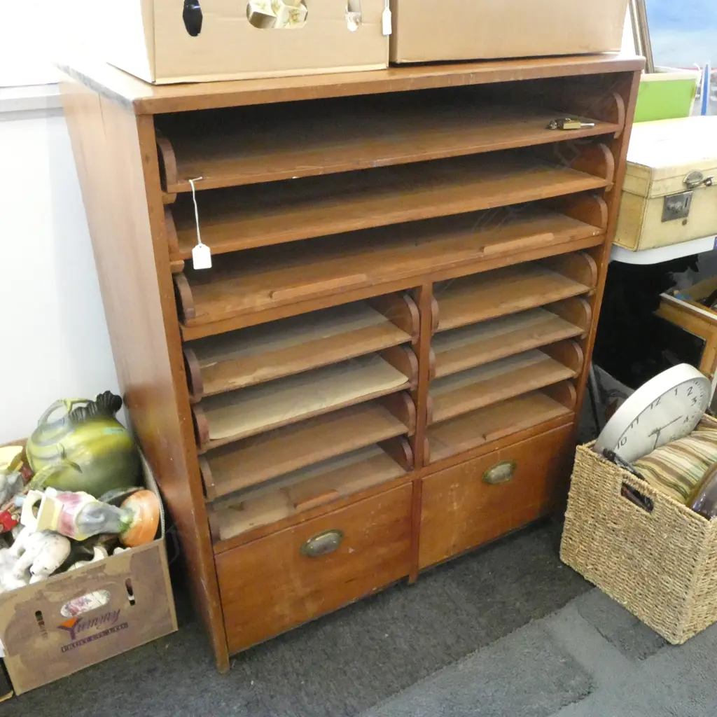 2 DRAWER 11 SHELVED COLLECTORS/PLAN CABINET 910x630x1090mm Image 1++