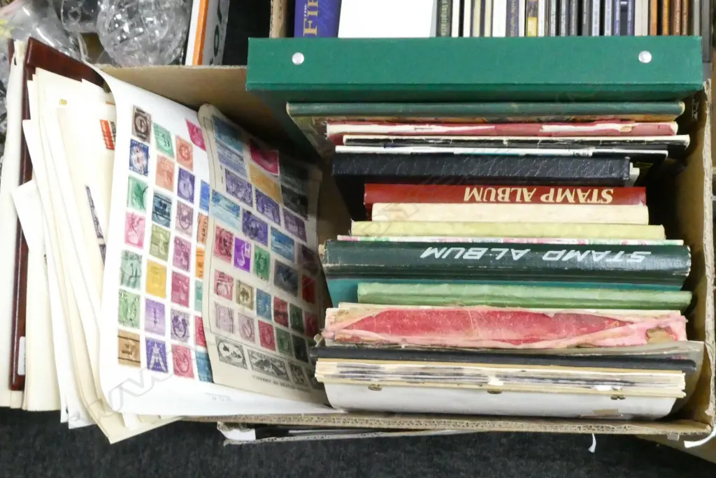 VINTAGE STAMP ALBUMS (MOST HALF FULL) Image 1++