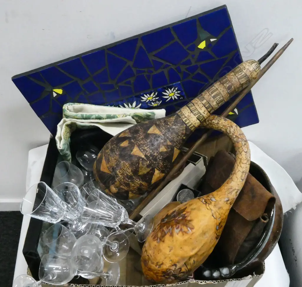 DRINKING GLASSES, GOURDS, TILE ART ETC Image 1++