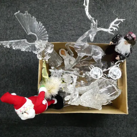 ASST CHRISTMAS DECORATIONS; SANTA, REINDEERS etc