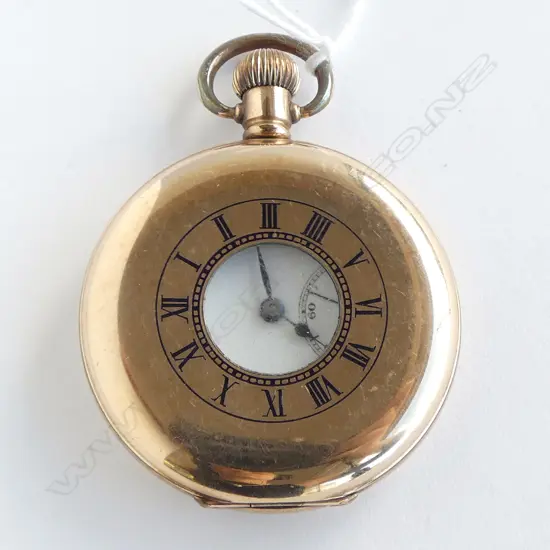 EARLY 20thC GENT'S GOLD PLATE FOB WATCH half hunter running CRITERION