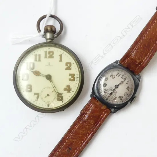 OMEGA POCKETWATCH + CRUSADER WRIST WATCH
