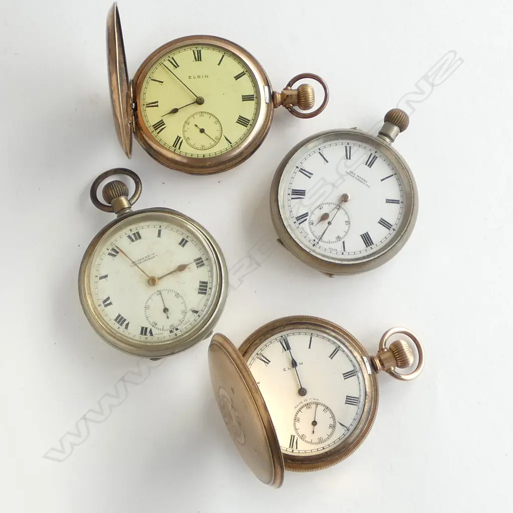 4 VINTAGE GENT'S FOB WATCHES some faults Image 1++