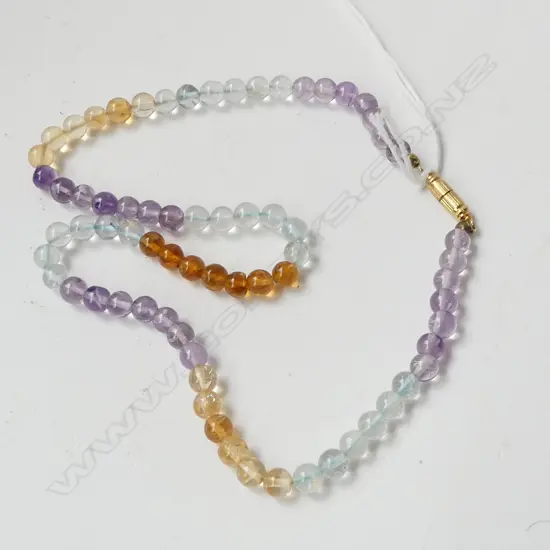 PASTEL SEMI PRECIOUS STONE NECKLACE L.420mm