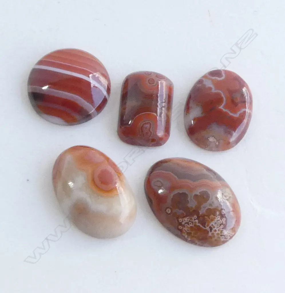 5 AGATE CABOCHONS Image 1++