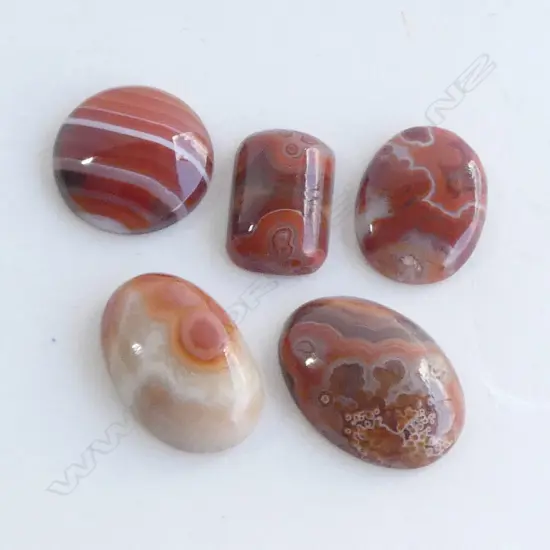 5 AGATE CABOCHONS