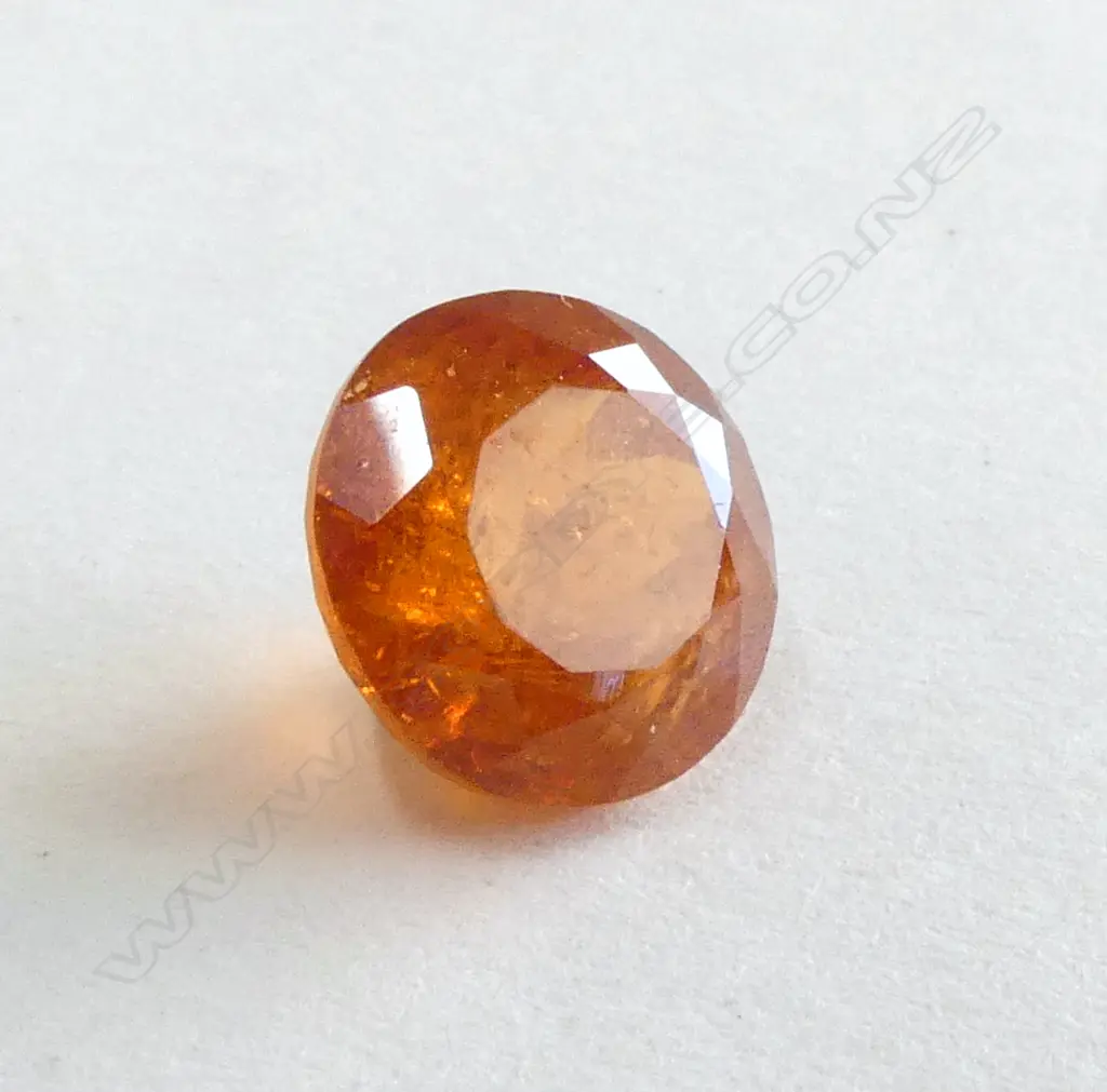 UNSET STONE  6.98CT ROUND HESSONITE GARNET Image 1++