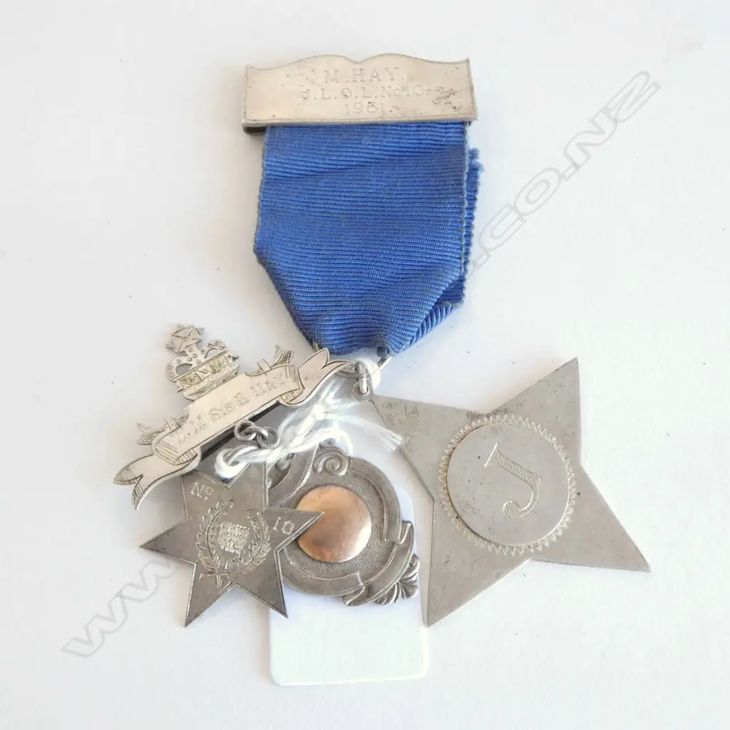 2 silver LODGE ? MEDALS + SILVER & GOLD FOB Image 1++
