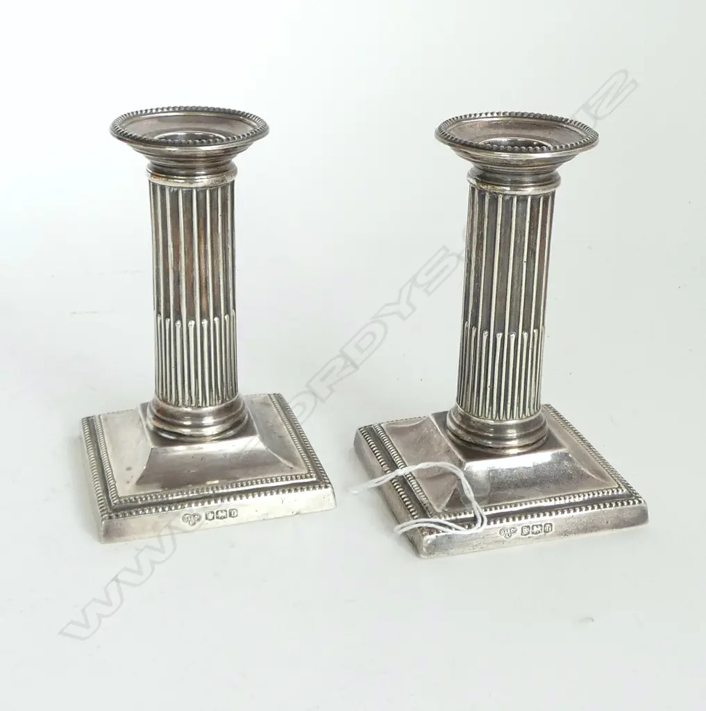 PR SILVER CANDLESTICKS, SHEFFIELD 1923, weighted total 532gm  (stamped Goldsmiths & Silversmiths Co.) Image 1++