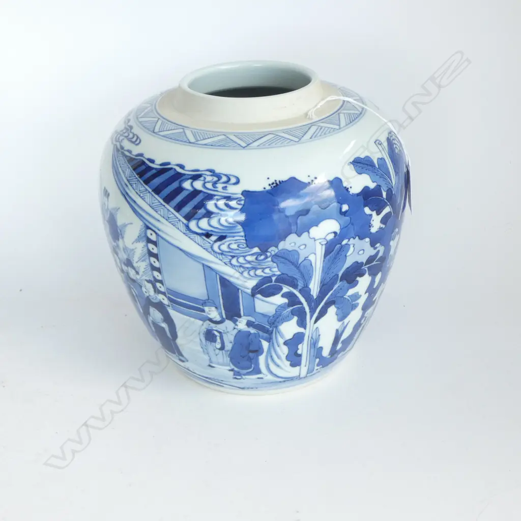 Qing Dynasty style Kangxi blue and white figures ginger jar Kangxi mark H.217mm no lid Image 1++