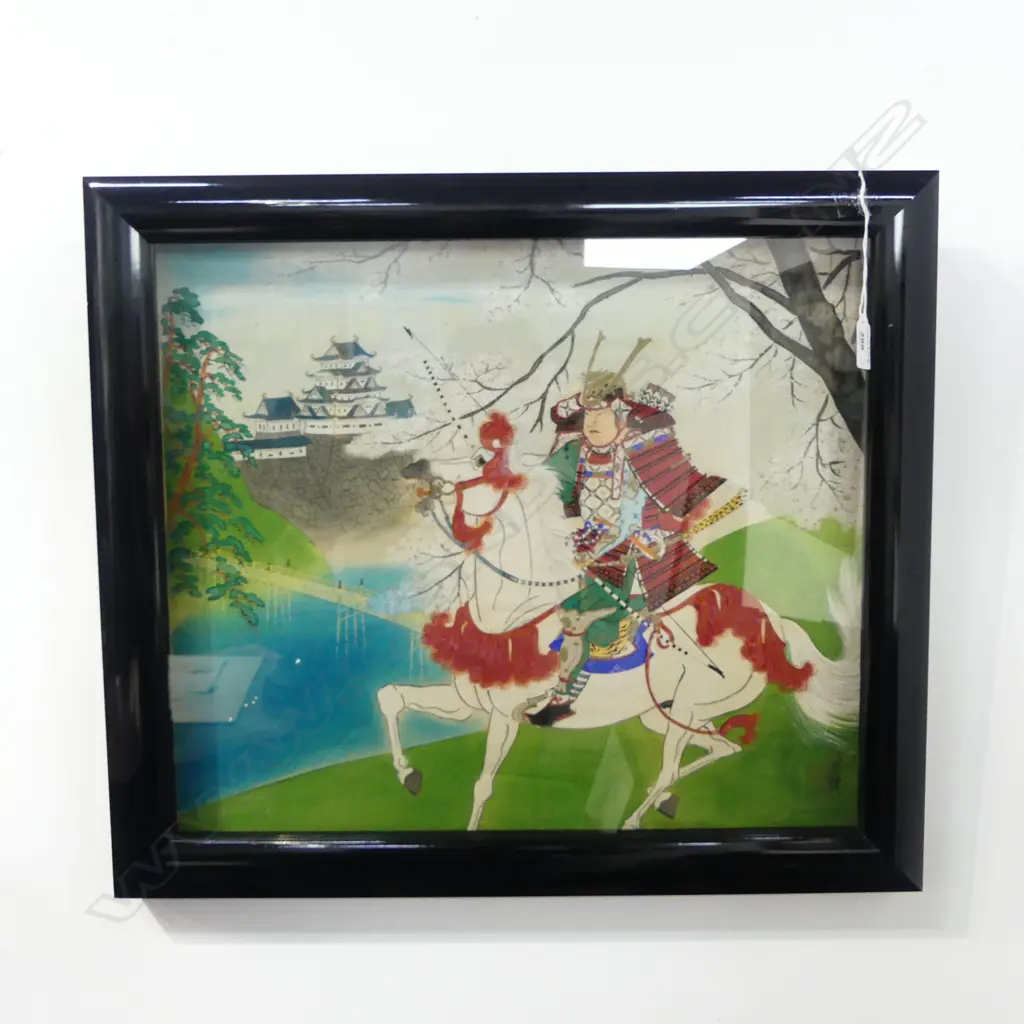 FRAMED JAPANESE W/C MOUNTED WAR LORD H420 W490MM Image 1++