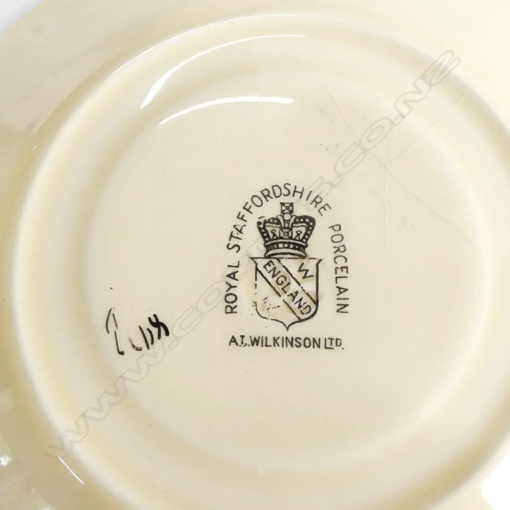 4PSC AUTUMN LEAF PAT WILKINSONS JUG H90 CSP CAKE PLATE & SOUP DISH Image 1++